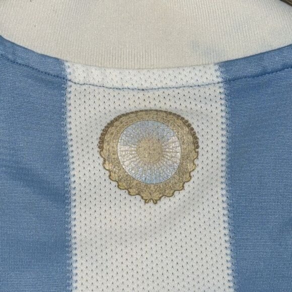 Argentina AFA Soccer Jersey Adidas ClimaCool Striped Blue White L - Picture 5 of 10